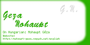geza mohaupt business card